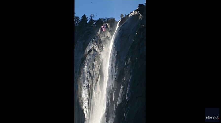Flag hung upside down in Yosemite National Park following layoffs