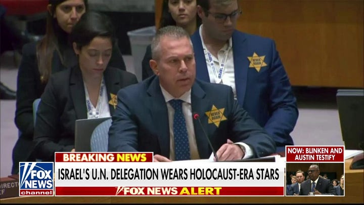 Israel’s UN delegation wears Holocaust-era yellow stars