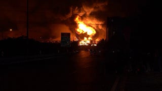 Oil tanks ablaze in Tehran