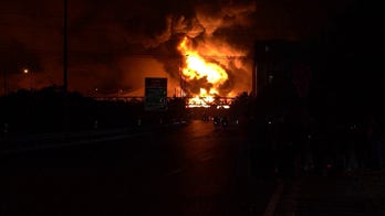 Oil tanks ablaze in Tehran