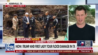 Trump shakes hands with first responders in Texas