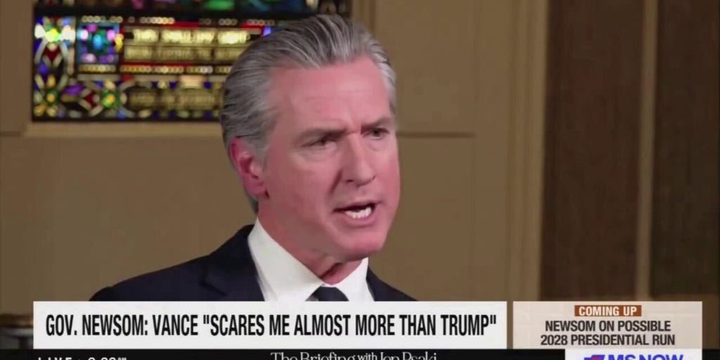 Newsom warns JD Vance is 'a little more dangerous' than President Trump