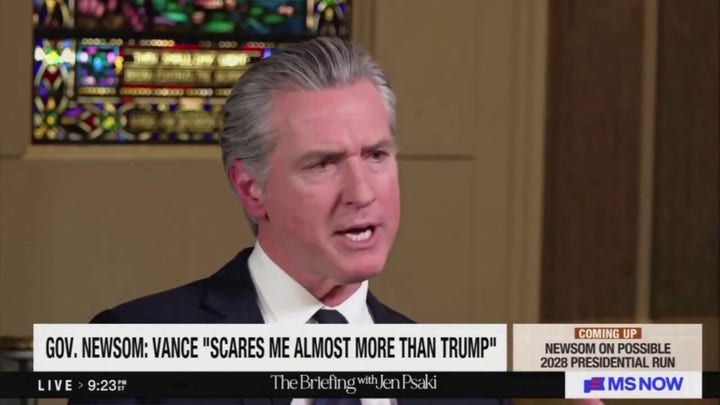 Newsom warns JD Vance is 'a little more dangerous' than President Trump