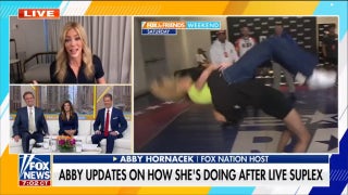 Abby Hornacek updates on how she's doing after live suplex by Olympic wrestler