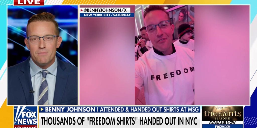 Turning Point USA hands out ‘Freedom’ shirts at New York City UFC event