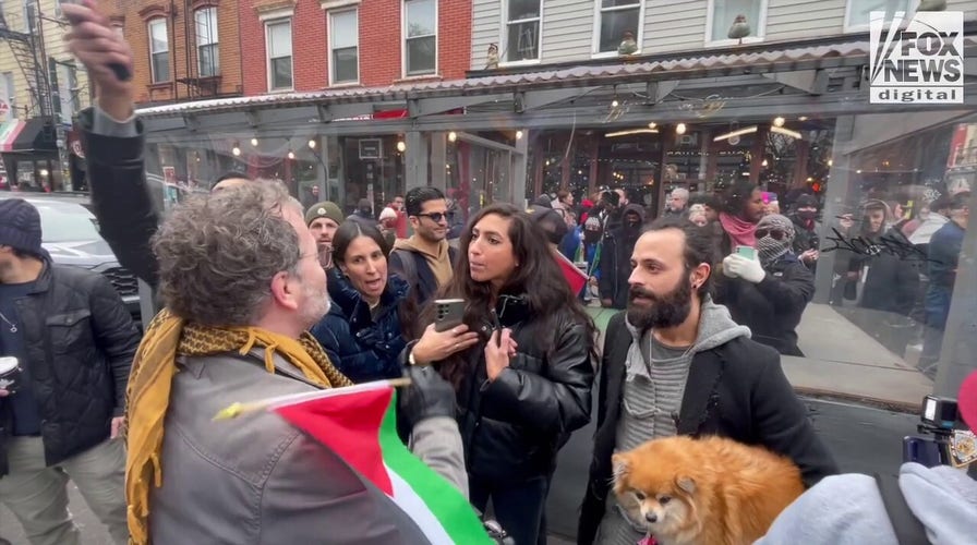Pro-Palestinian and pro-Israel protesters clash in Brooklyn