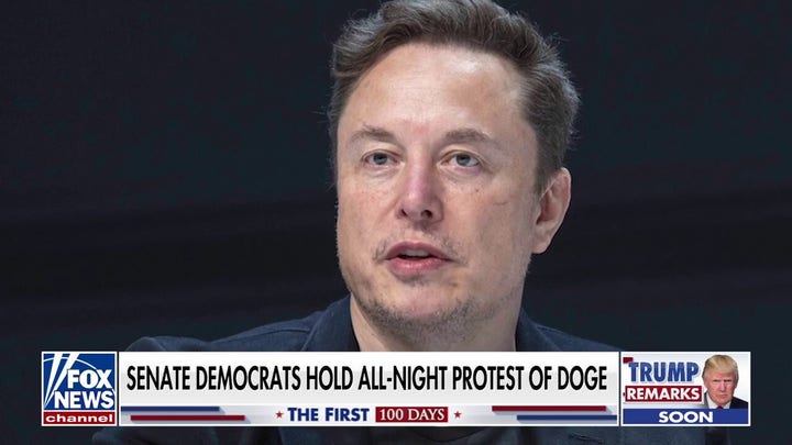 Dems hold all-night protest of DOGE as Musk continues government slashing 