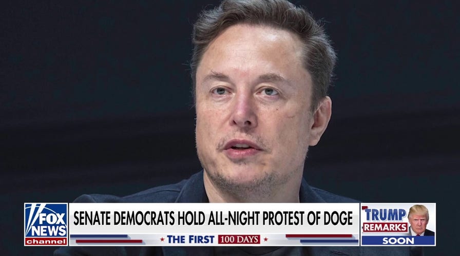 Dems hold all-night protest of DOGE as Musk continues government slashing 