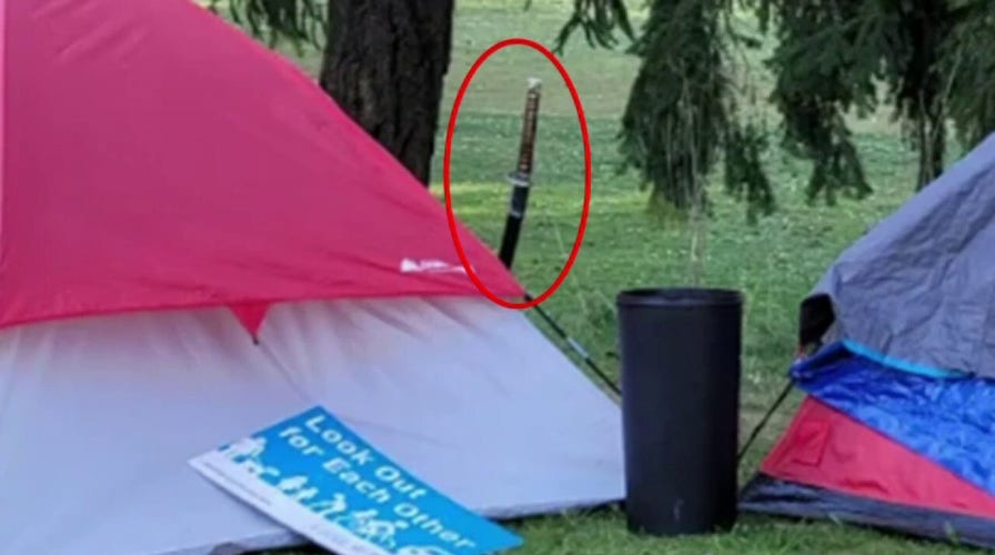 Seattle parents finds katana sword, axe inside homeless encampment next to son's school