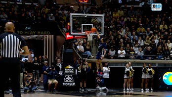 Penn State's Freddie Dilione V hammers fastbreak dunk off steal vs. Purdue