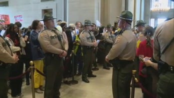 Chants calling to end 'gun violence' erupt from protestors inside the Tennessee State Capitol