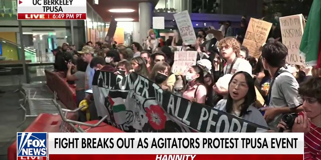 Bloody brawl breaks out ahead of Turning Point USA event at UC Berkeley