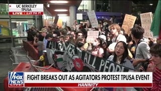 Bloody brawl breaks retired  up  of Turning Point USA lawsuit   astatine  UC Berkeley - Fox News