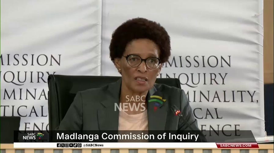 South African ex-police chief gets tissue stuck on forehead during corruption inquiry