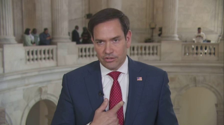 Pro-Palestinian protesters heard shouting for a cease-fire during Sen. Marco Rubio interview