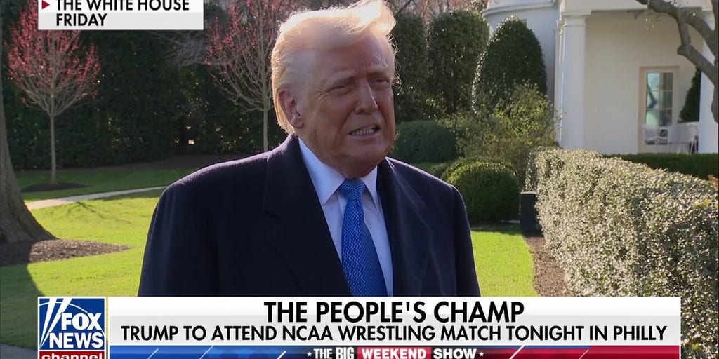 Trump lands in Philadelphia for wrestling championship after NCAA bans trans athletes competing in women's sports