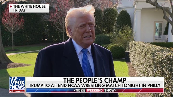 Trump lands in Philadelphia for wrestling championship after NCAA bans trans athletes from competing in women's sports