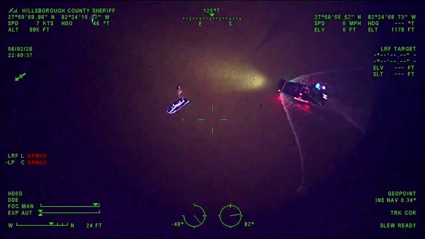 Florida jet-skier pulled to safety after becoming trapped in mud at low tide