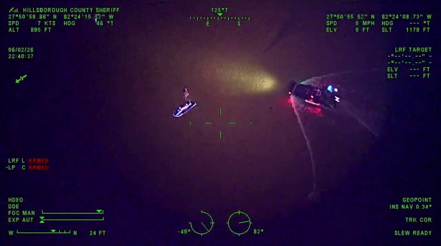 Florida jet-skier pulled to safety after becoming trapped in mud at low tide