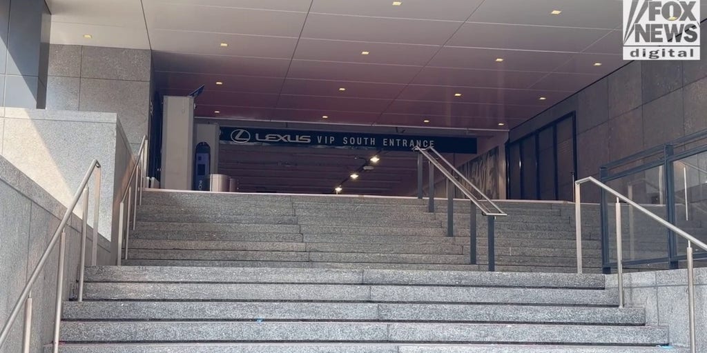 The entrance to Madison Square Garden ahead of Taylor Swift's wedding