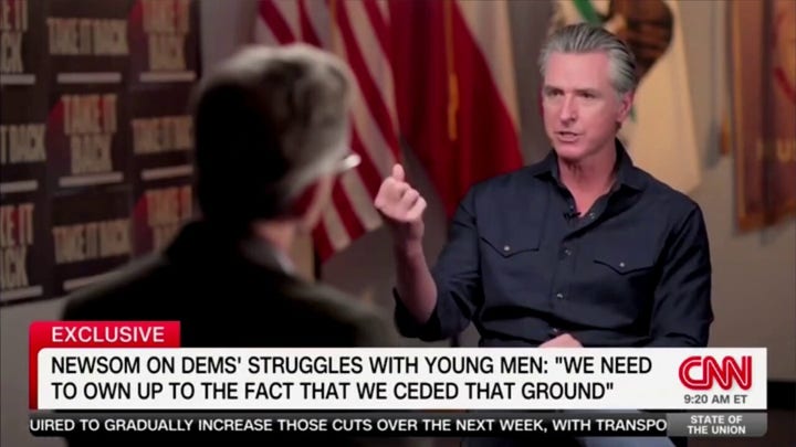 Gavin Newsom urges Democrats to 'own up' to ceding ground on the masculinity crisis