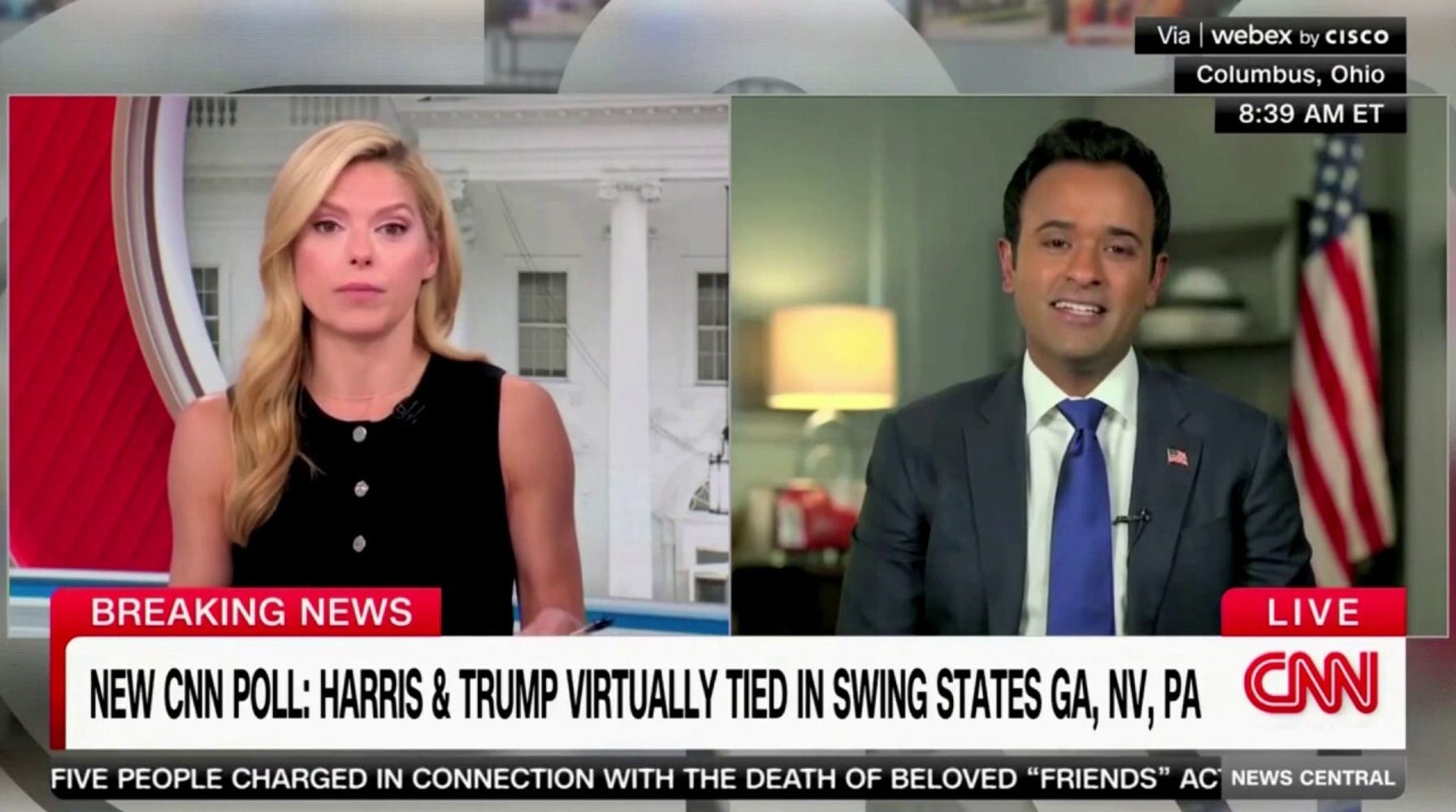 Ramaswamy Battles CNN Host Over Perception of Harris as 'Mainstream'