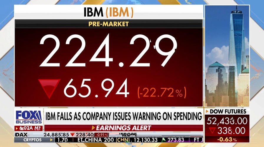 IBM stock falls as company issues warning on spending