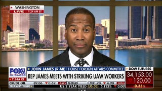 Biden visiting UAW strikers because he's 'terrified of being upstaged' by Trump: Rep. John James  - Fox Business Video