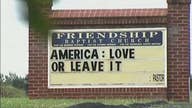 Virginia Pastor's congregation walks out over 'America: Love it or leave it' sign