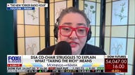 DSA co-chair Megan Romer struggles to explain 'taxing the rich' slogan