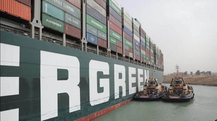 How much is a giant ship blocking the Suez Canal costing the economy? 