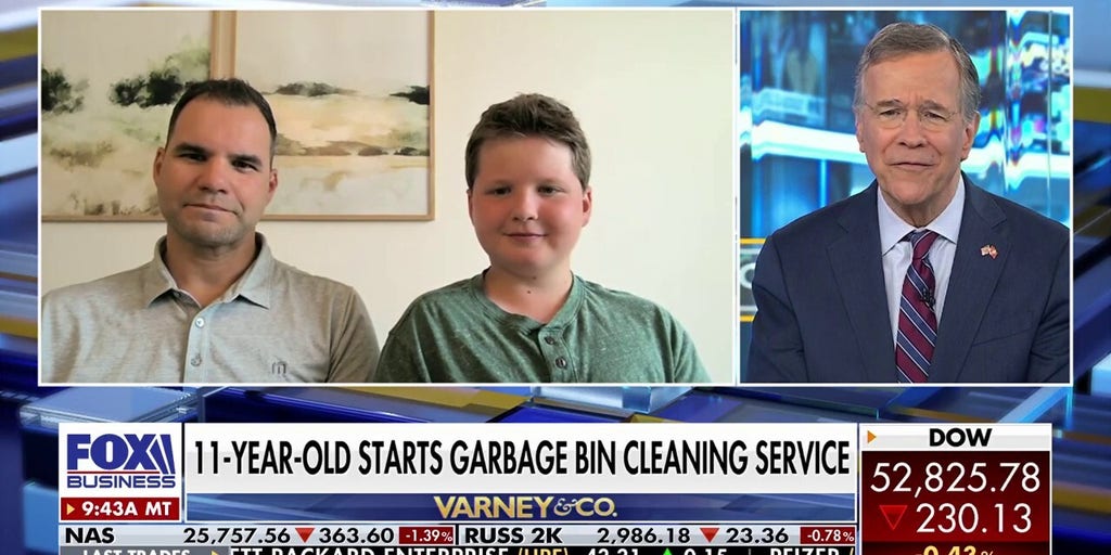 11-year-old entrepreneur builds thriving garbage bin cleaning business by going door to door | Fox Business Video