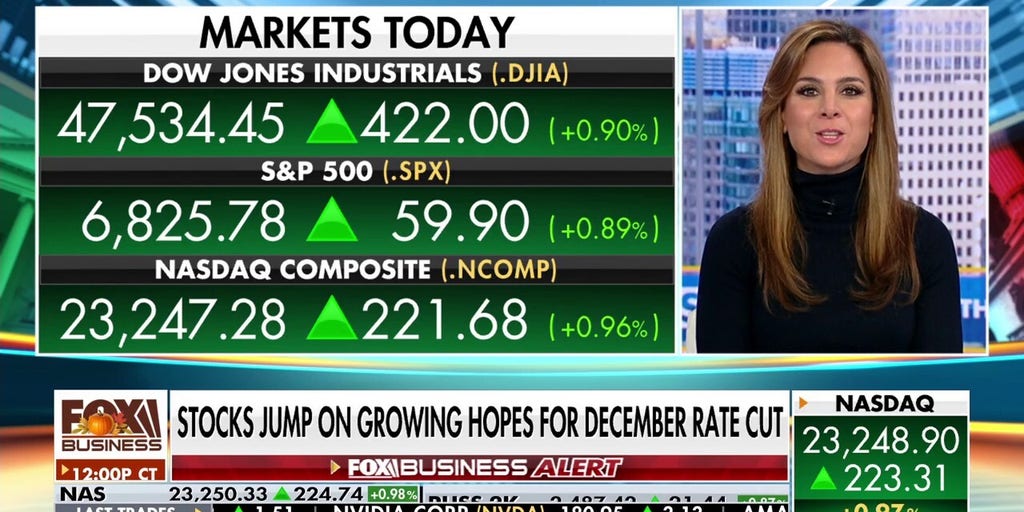 Stocks jump on growing hopes for December rate cut