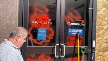 Capitol One bank branch vandalized with anti-Israel messages, windows shattered