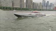 Power boat that can reach 180 mph tours the Hudson River