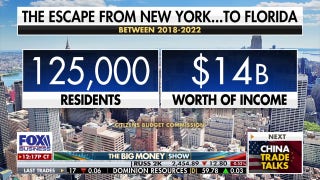 $14 billion worth of income exiting New York as the wealthy flee to Florida, according to study