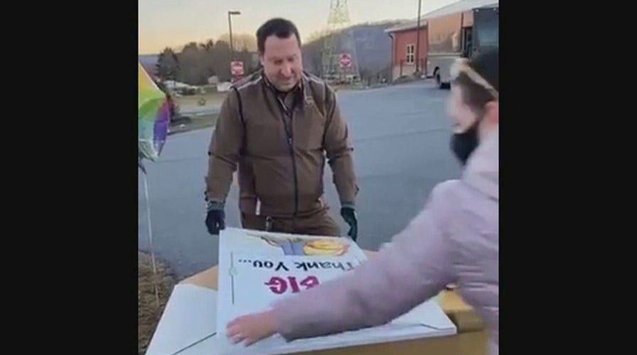 UPS driver brought to tears after community throws him thank you party 