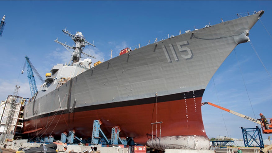 warship honoring marine christened at maine shipyard