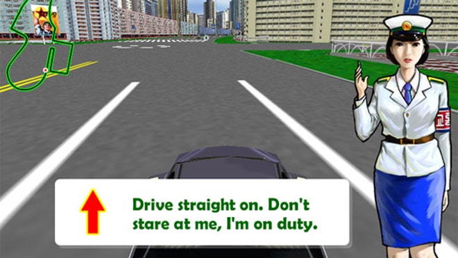 Screenshot from North Korean videogame 'Pyongyang Racer' 2