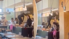 Food fight breaks out inside Chipotle as customers try to fight cashier