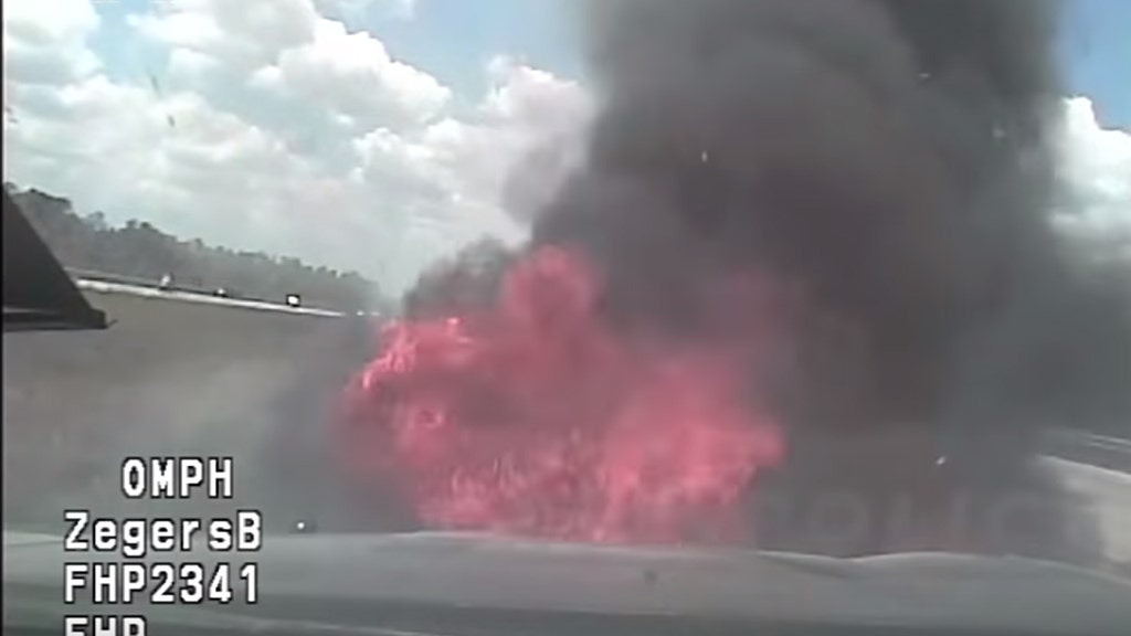 Florida cop hits 142 mph during high-speed chase, car catches fire