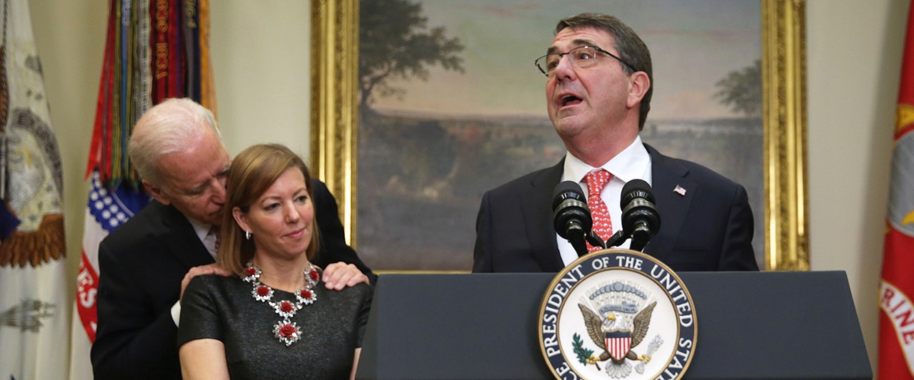 Wife of ex-Defense secretary addresses awkward photos after recent allegations against Biden