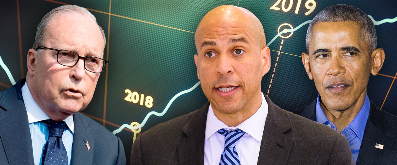 Larry Kudlow fires back at Cory Booker's claim Obama deserves credit for economic recovery