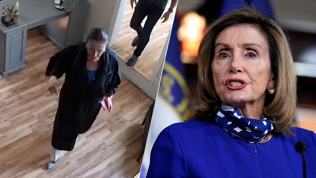 Protesters gather outside Nancy Pelosi's home, hang up hair curlers