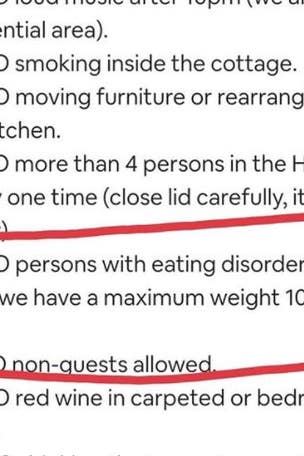 Airbnb BANS guests who weigh this much