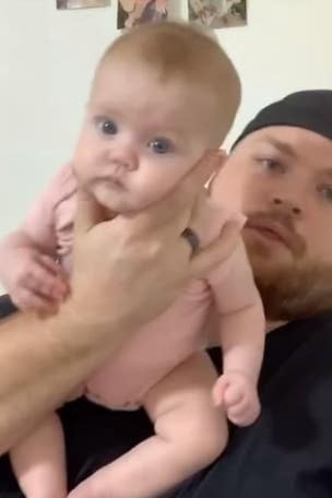 Dad goes VIRAL for sleeping baby hack