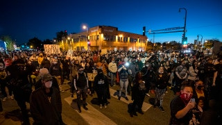 Crowd with person with megaphone