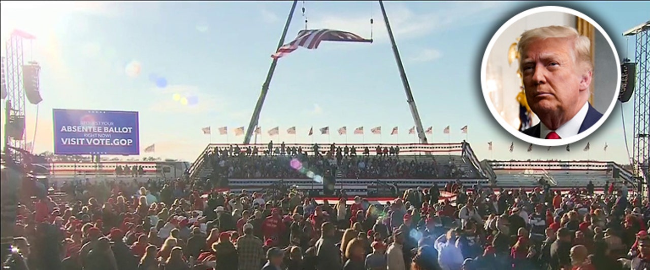 Crowds of supporters swell ahead of Trump's Georgia rally as GOP tension builds