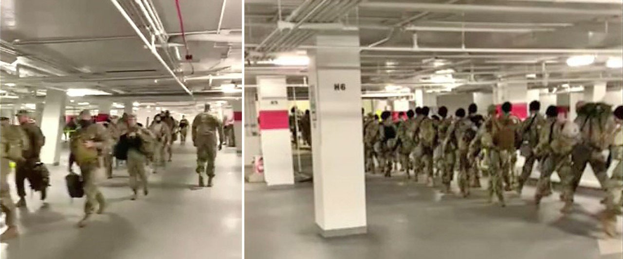 Thousands of National Guard troops in DC, banished to parking garage, return to Capitol amid outrage