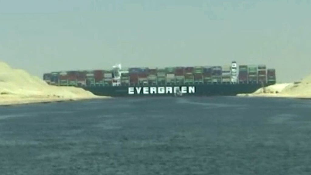 Massive cargo ship turns sideways, blocks Egypt’s Suez Canal